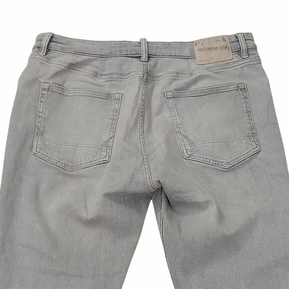All Saints Cigarette Skinny Jeans Mens 38x29 Gray Cotton Blend Button Fly Denim - Picture 6 of 14